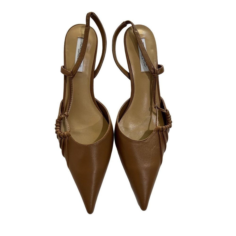 NWT Tony Bianco Kramer Heels in Tan Nappa Leather